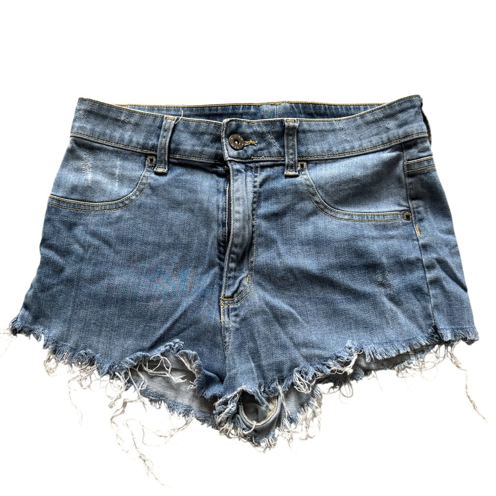 CARMAR Teeny Tiny Denim Frayed Hem Women Shorts 29